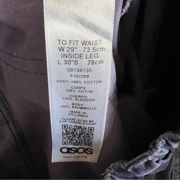 ASOS Blue Purple Pull On High Rose Cargo Carpenter Pants‎ - Picture 9 of 9